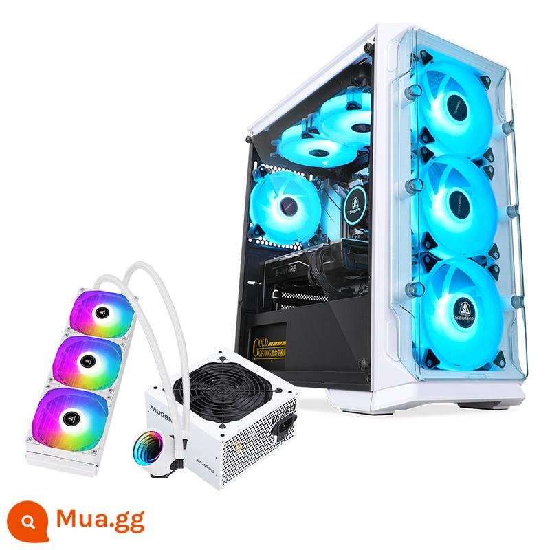 Xingu Lax LUX Mini Youth Phiên Bản Máy Tính Toàn Mặt Trong Suốt Trò Chơi Làm Mát Bằng Nước MATX Chính Nhỏ - Lux Youth Edition White + AN650W Iceberg Edition + Bộ tản nhiệt nước Wind Blade 3600 White