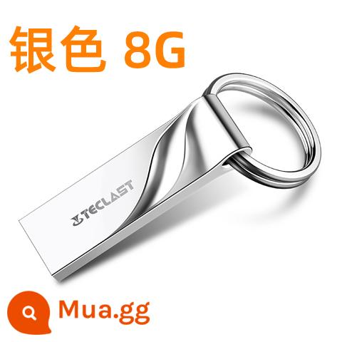 Taipower Đĩa U 8G Chống Nước Kim Loại Chống Rơi Cắm Trực Tiếp USB 8G Đĩa U 8G Có Móc Khóa Ổ Đĩa Flash Máy Tính - bạc