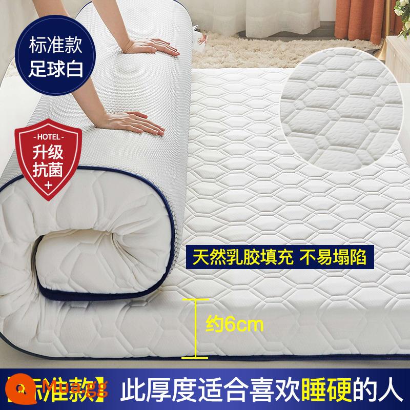 Nệm cao su đệm nhà dày ký túc xá sinh viên đơn chiếu tatami thảm xốp cho thuê chăn đặc biệt - [Mẫu Latex nâng cấp + Vải kháng khuẩn loại A] Bóng đá - Trắng 6cm