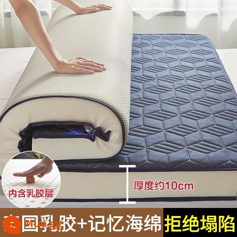 Nệm cao su đệm nhà dày ký túc xá sinh viên đơn chiếu tatami thảm xốp cho thuê chăn đặc biệt - [Mẫu latex nâng cấp + Vải kháng khuẩn loại A] Lưới thoáng khí màu xanh 10cm