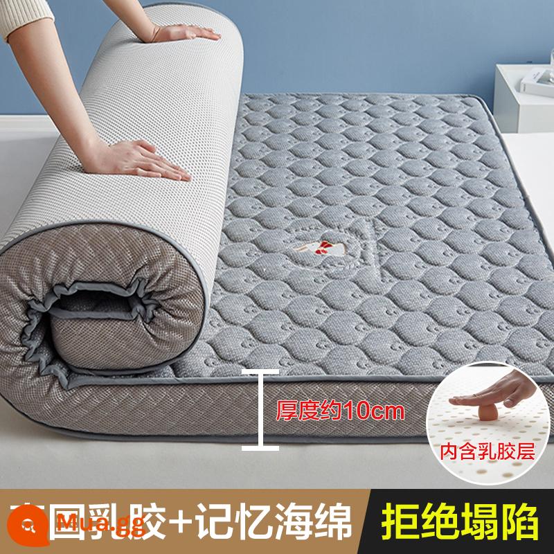 Nệm cao su đệm nhà dày ký túc xá sinh viên đơn chiếu tatami thảm xốp cho thuê chăn đặc biệt - [Mẫu Cao Su Nâng Cấp + Vải Kháng Khuẩn Loại A] Thỏ Thêu Đuôi Phượng - Xám 10cm