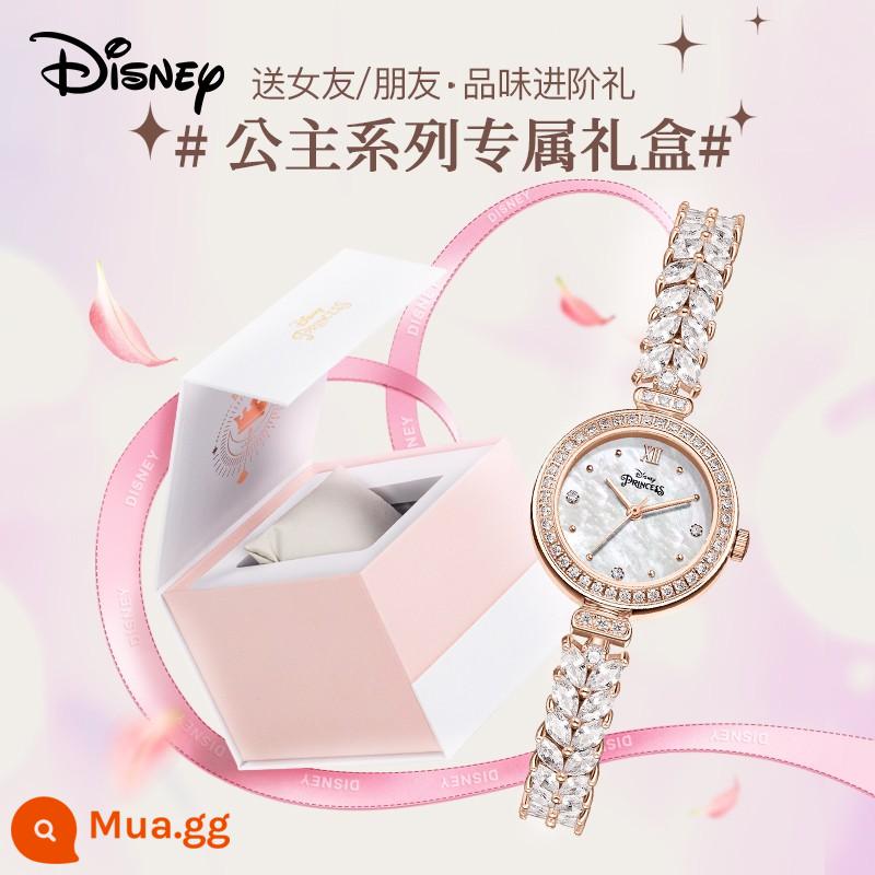 DISNEY Disney Nữ Thần Tuyết Time to Run Gypsophila Star Đồng Hồ Nữ Sinh Viên Light Sang Trọng Thương Hiệu Nổi Tiếng Đồng Hồ Nữ - Công chúa nàng tiên cá-Vàng hồng