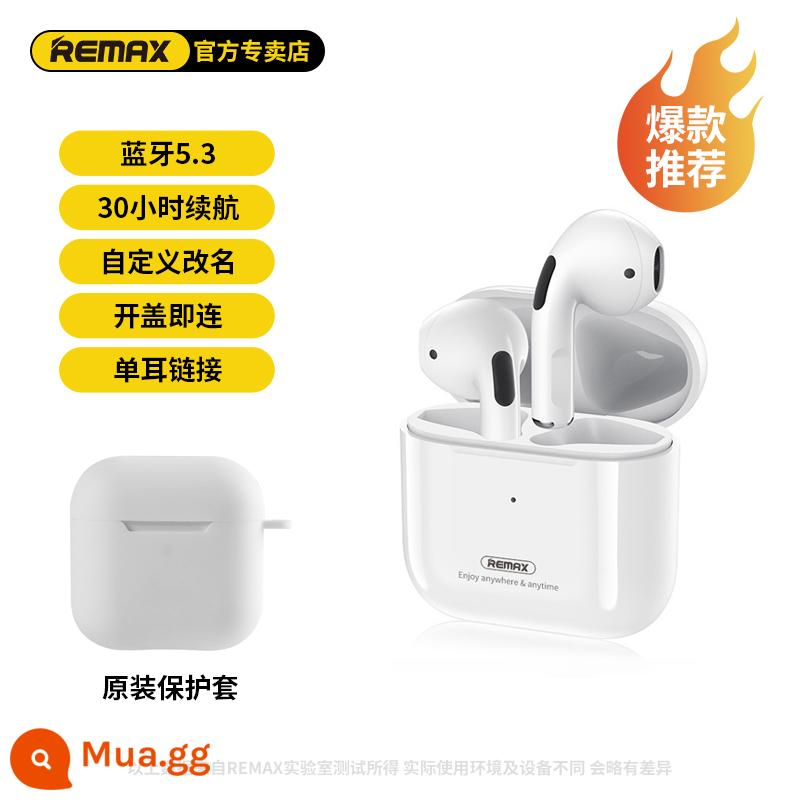 Tai nghe bluetooth remax semi-in-ear true wireless cho Apple iphone Huawei bé trai và bé gái e-sports 4 - Tặng kèm ốp bảo vệ màu trắng [Bluetooth 5.3 được nâng cấp ✅Chất lượng âm thanh cực cao ✅Kết nối ngay sau khi mở nắp]