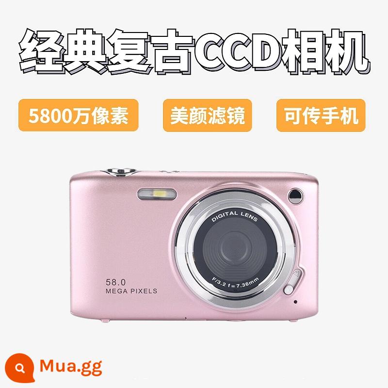 Máy ảnh kỹ thuật số mới dành cho nữ máy ảnh CCD cấp đầu vào khuôn viên trường selfie Volg retro máy thẻ máy ảnh nhỏ - Model nâng cấp D2-pixel hồng hồng 5800W (20 bộ lọc + làm đẹp) Tự động lấy nét AF + màn hình độ phân giải cao 2,88