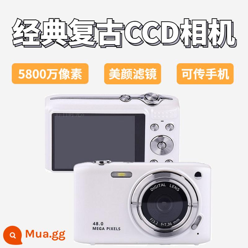 Máy ảnh kỹ thuật số mới dành cho nữ máy ảnh CCD cấp đầu vào khuôn viên trường selfie Volg retro máy thẻ máy ảnh nhỏ - Model nâng cấp D2-pixel trắng 5800W (20 bộ lọc + làm đẹp) Tự động lấy nét AF + màn hình độ phân giải cao 2,88