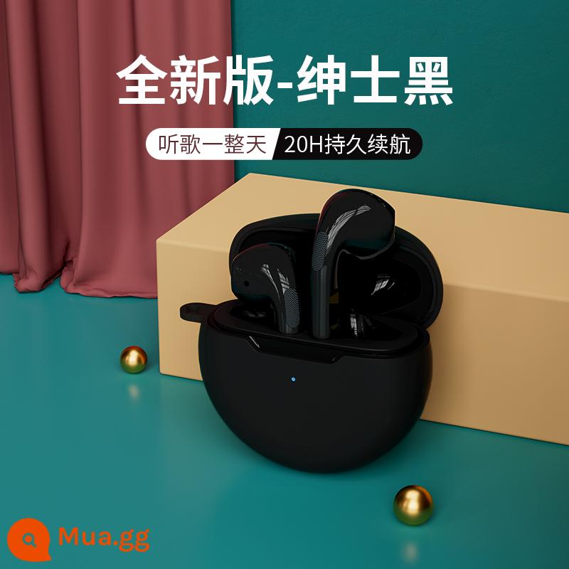 Tai nghe Bluetooth thích hợp cho OPPO Reno6pro5 không dây chính hãng r17r15r11s tai nghe đặc biệt cao cấp a55a93a72 dành cho nữ mẫu phổ thông 2021 mới Huaqiangbei - [Đen quý ông] Vỏ bảo vệ màu đen ★Nghe nhạc cả ngày★Thời lượng pin dài 20H