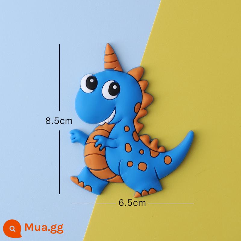 Trang trí bánh khủng long plug-in plug-in Tyrannosaurus rex nam sinh nhật bé một tuổi trẻ em Khủng long nhỏ kỷ Jura - Lake blue cao su mềm khủng long xanh đậm 3 miếng