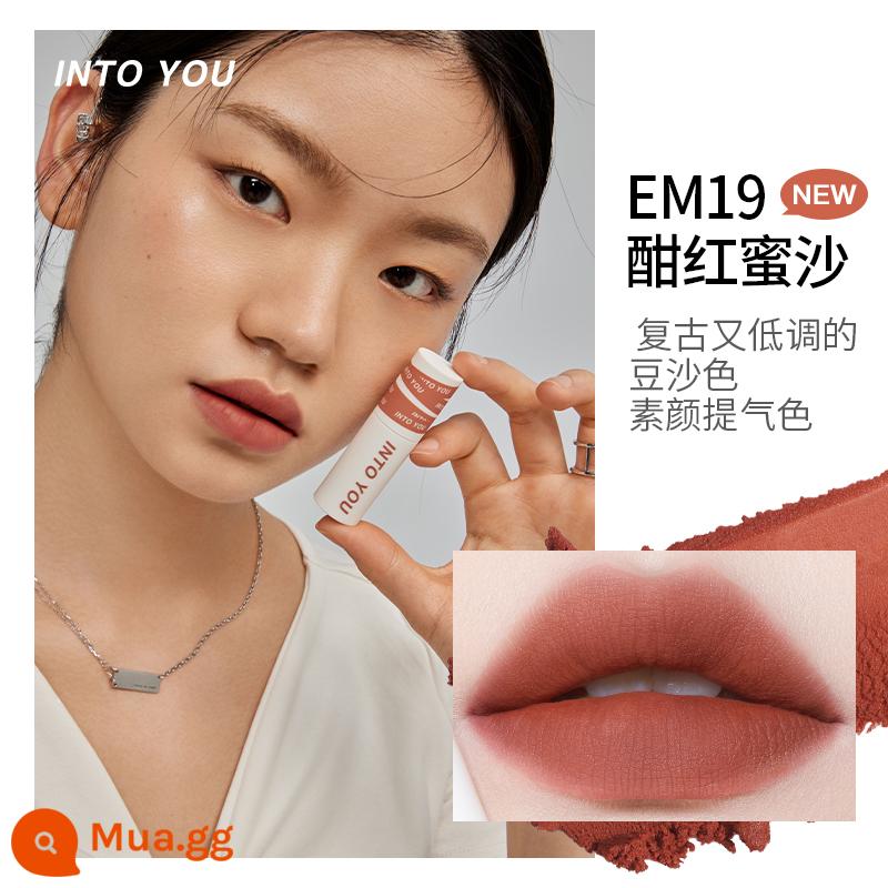 into you lip mud hero matte air nhung son men đóng hộp 525 son môi em08 giá rẻ intoyou - Cát nâu mật ong EM19 màu nâu