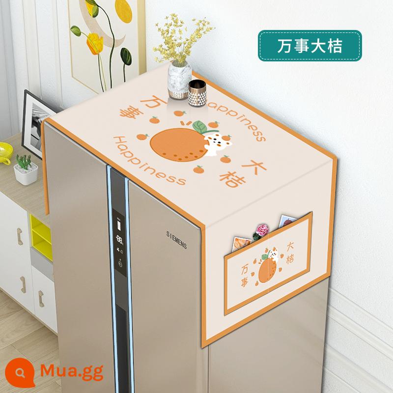 Che bụi tủ lạnh vải che bụi lò vi sóng 1 cửa 2 cửa tủ lạnh bao khăn máy giặt bụi vải - Mọi thứ đều có màu cam tuyệt vời