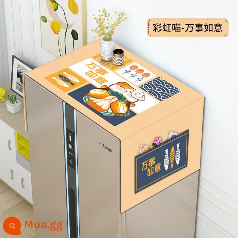 Che bụi tủ lạnh vải che bụi lò vi sóng 1 cửa 2 cửa tủ lạnh bao khăn máy giặt bụi vải - Rainbow Meow-Chúc mọi điều tốt đẹp nhất