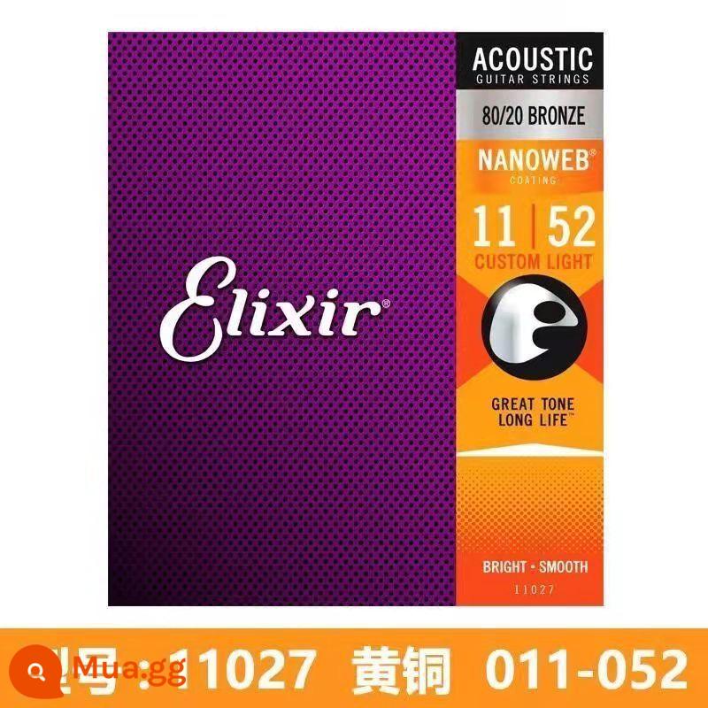 Chuỗi guitar ilix Rust -Proof Bộ Taylor Guitar Universal String Lớp phủ 16052elixir - Lớp phủ siêu mỏng bằng đồng thau 11027