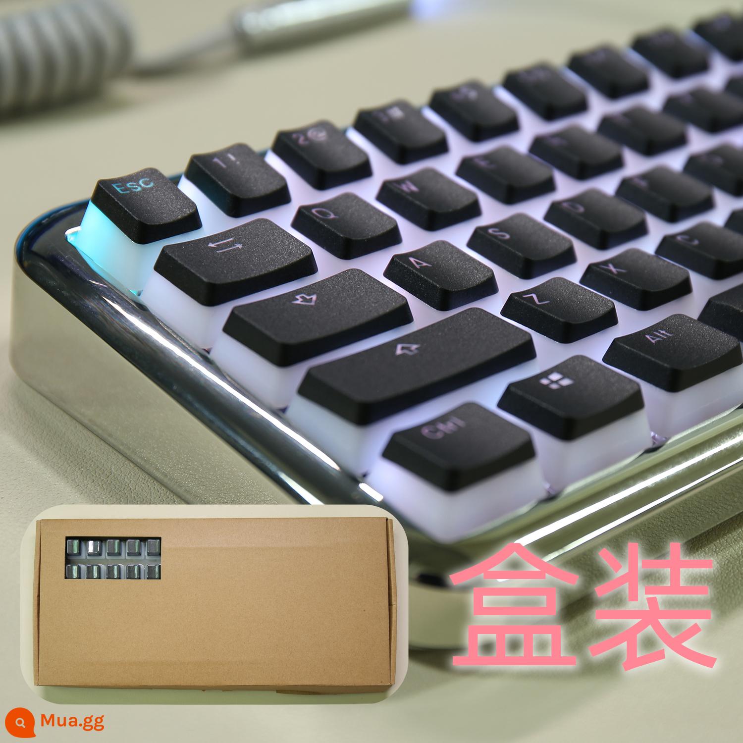 Phiên bản mới của keycap truyền ánh sáng bánh pudding sữa hai lớp đã đóng cổng PBT hai màu không nước OEM 61/68/84/87/104, v.v. - Đen [phiên bản nâng cấp] 117 miếng (đóng hộp) 61/68/84/87/104