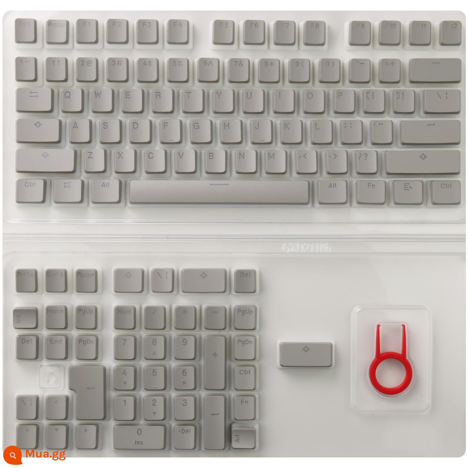 Phiên bản mới của keycap truyền ánh sáng bánh pudding sữa hai lớp đã đóng cổng PBT hai màu không nước OEM 61/68/84/87/104, v.v. - Xám [phiên bản nâng cấp] 117 miếng trong túi 61/68/84/87/104