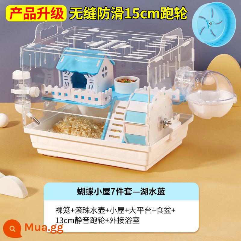 Lồng Hamster lồng gấu vàng đặc biệt biệt thự lớn giá rẻ hộp nhân giống acrylic 2 lớp cung cấp trọn bộ - [Giảm giá nhanh tiết kiệm tiền] Bộ 7 món Nhà bướm lồng Hamster Blue Lake