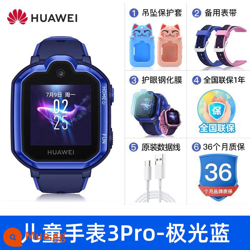 [SF Express! 】 Đồng hồ trẻ em Huawei Đồng hồ thông minh 3pro 4g đầy đủ Định vị chống rơi chống nước Netcom đa chức năng video HD đồng hồ dành cho học sinh tiểu học và trung học phiên bản viễn thông - [Cuộc gọi video] 3pro blue [thẻ điện thoại + gói quà tặng + bảo hành ba năm]*