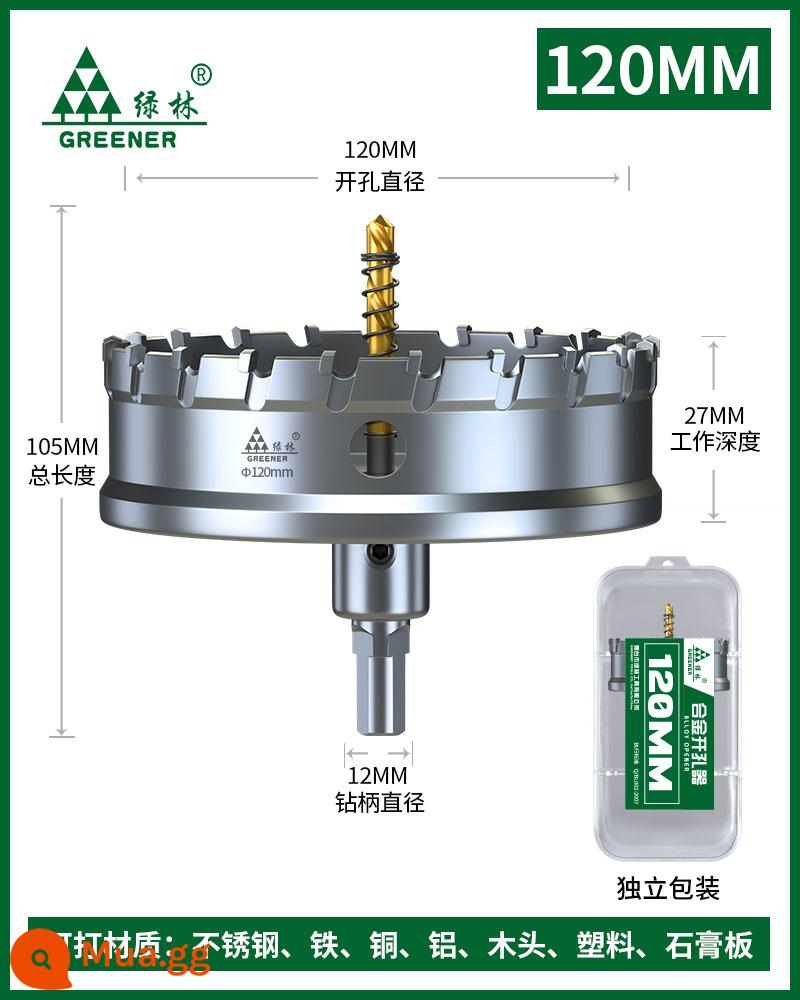 Rừng Xanh Máy Khoan Thép Không Gỉ Kim Loại Mũi Khoan Hợp Kim Khoan Hiện Vật Daquan Sắt Tấm Thép Đặc Biệt Chế Biến Gỗ - 120mm [cấp công nghiệp]