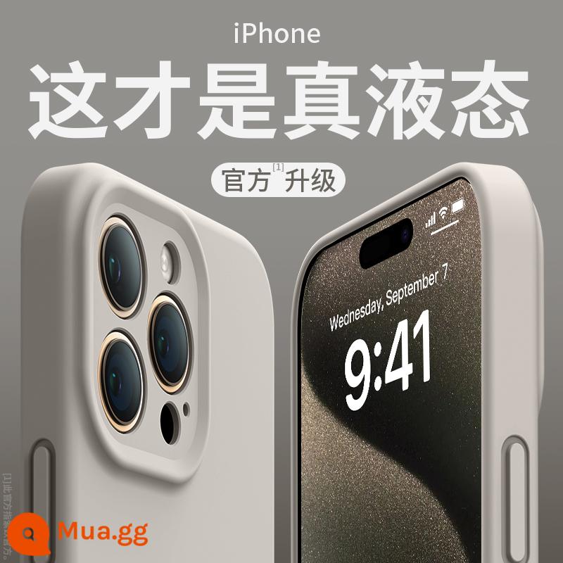 Thích hợp cho vỏ điện thoại di động Apple 14promax mới màu tím đậm iPhone13Pro silicone lỏng 12pm ống kính chống rơi toàn diện 11 màu trơn mẫu nữ cộng với cặp nam cao cấp đơn giản i - [Màu titan nguyên bản]