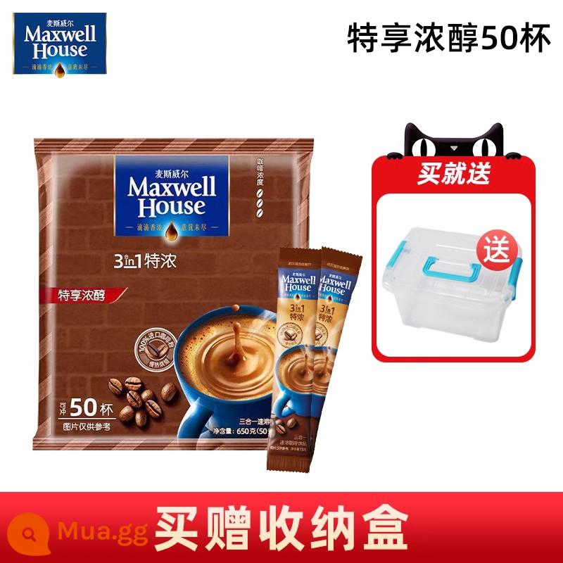 Cà phê Maxwell hòa tan cô đặc 3 trong 1 hương thơm sữa tươi mát tách cà phê espresso nguyên bản 13g * 50 gói - Số lượng lớn tập trung thêm 50 miếng [hộp lưu trữ miễn phí]