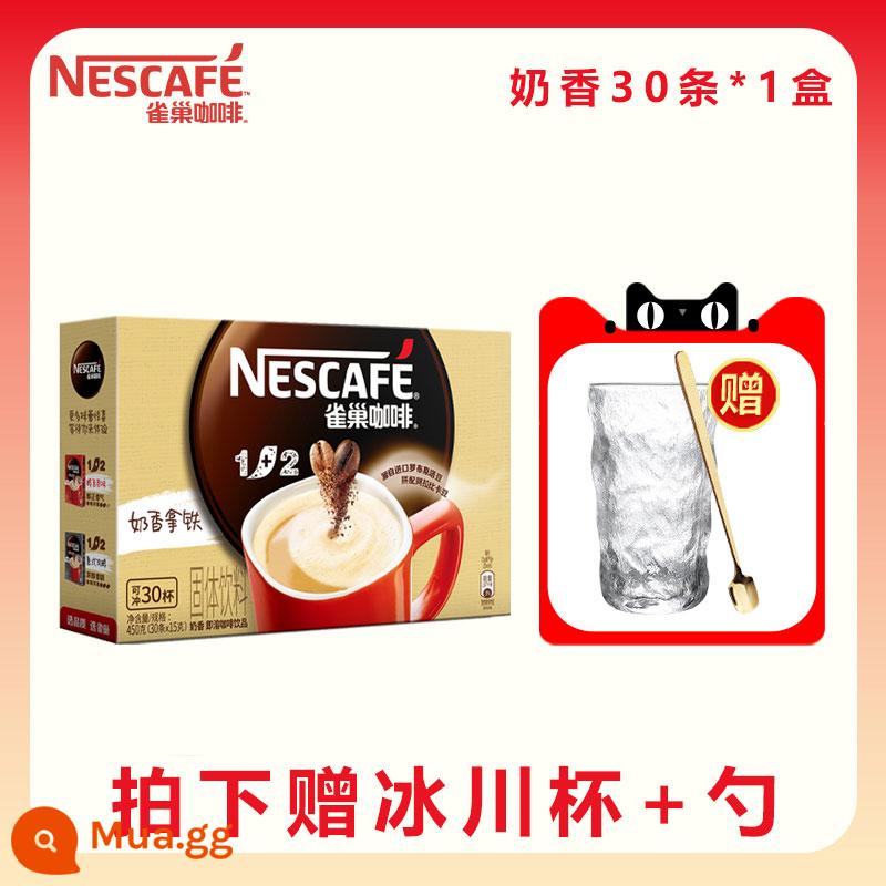 Bột cà phê hòa tan latte hương vị sữa cổ điển của Nestle ngọt ngào 3 trong 1 không đường hàng đầu chính thức của cửa hàng hàng đầu - Hương sữa 30 cái/hộp❤ Tặng cốc + thìa sông băng