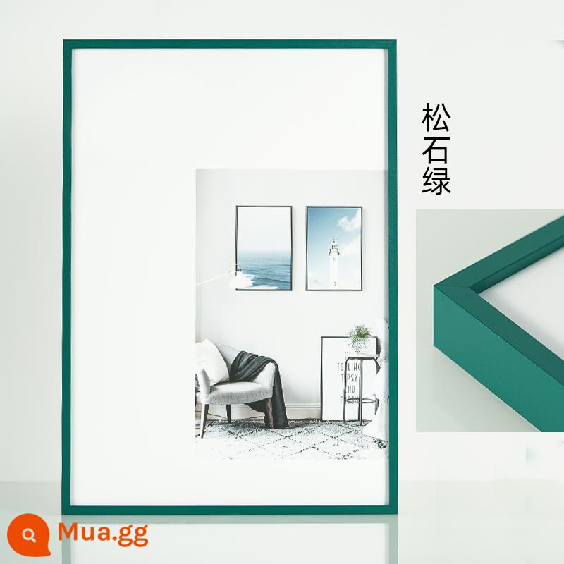 Mặt hẹp khung tranh hợp kim nhôm gắn khung ảnh treo tường triển lãm quảng cáo khung poster khung tranh ghép hình dễ dàng lắp đặt và tùy chỉnh - màu ngọc lam