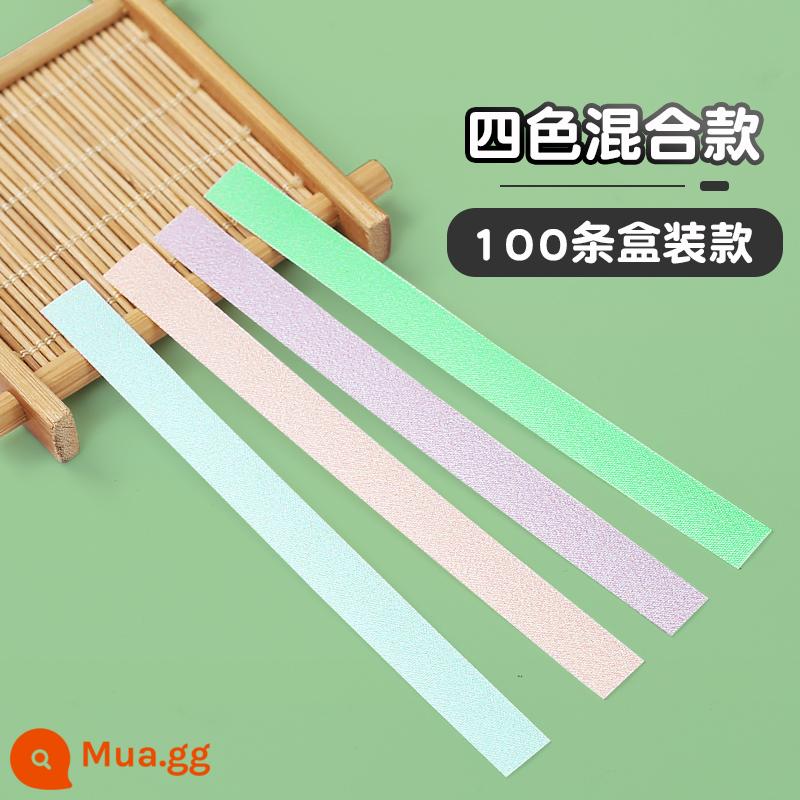 Băng keo guzheng không cần cắt băng dán móng tay chống dính thoáng khí dành cho trẻ em chơi chuyên nghiệp để chơi đàn tỳ bà cho kỳ thi - Mẫu hỗn hợp 4 màu (100 chiếc trong hộp)