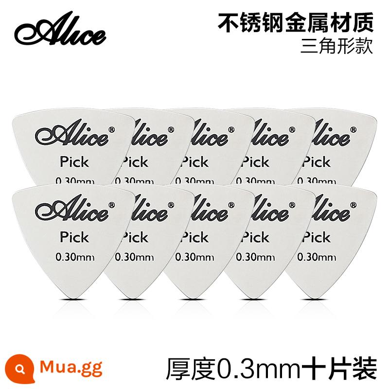 Năm mảnh Alice Alice Điện Acoustic Kim Loại Plectrum Ballad Chơi Nhanh Chọn Thép Không Gỉ Càn Quét Lò Xo Tờ - [Gói mười] Kiểu hình tam giác