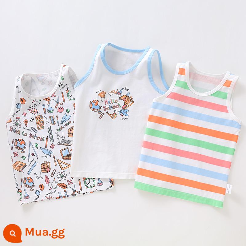 Áo Vest Trẻ Em Bé Trai Cotton Mặc Bên Trong Bé Trai Bé Trai Bé Trai Mùa Hè Vượt Rào Quần Lót Trẻ Em Áo Vest Nhỏ - Bông Lycra đầy màu sắc trong khuôn viên