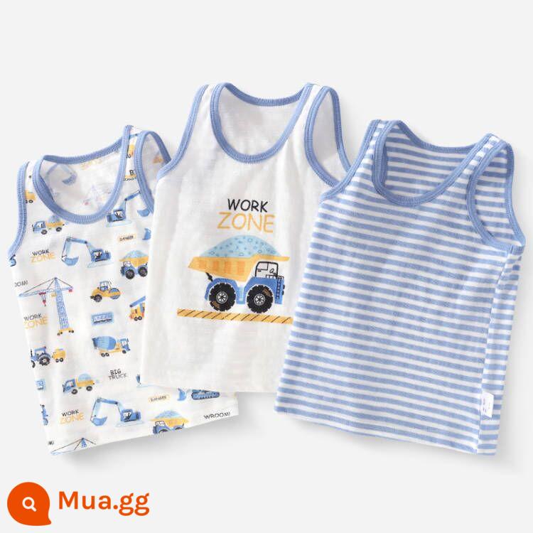 Áo Vest Trẻ Em Bé Trai Cotton Mặc Bên Trong Bé Trai Bé Trai Bé Trai Mùa Hè Vượt Rào Quần Lót Trẻ Em Áo Vest Nhỏ - Xe kỹ thuật thở bông