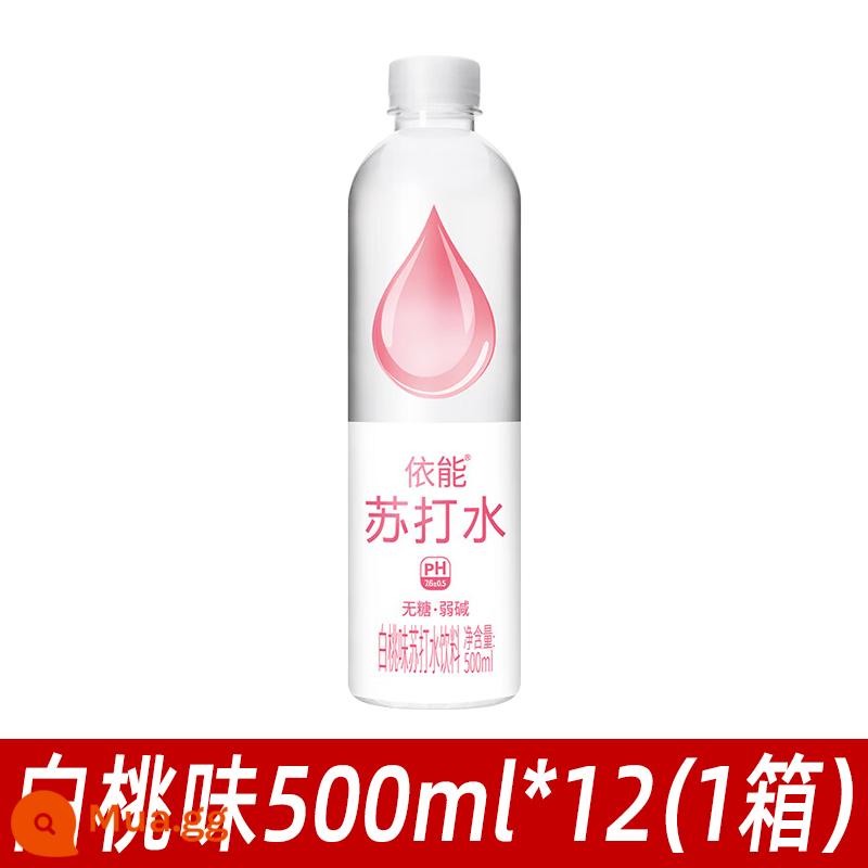 Nước soda Yi Neng không đường cộng với nước kẽm 500ml * 24 chai nước uống có tính kiềm yếu nước giải khát hương chanh nguyên hộp bán buôn - Hương đào trắng 500ml*12 chai