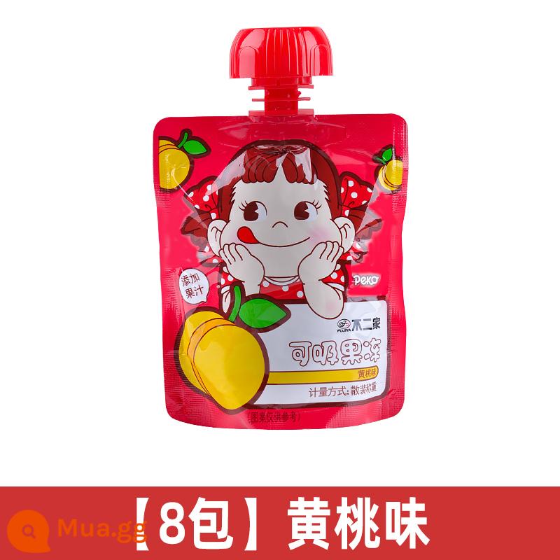 Buerjia Sucking Jelly Ngày của trẻ em Đồ ăn nhẹ Đồ uống Pudding có thể hút Trẻ em mẫu giáo Chia sẻ quà tặng Bán buôn - [8 gói]Hương đào vàng