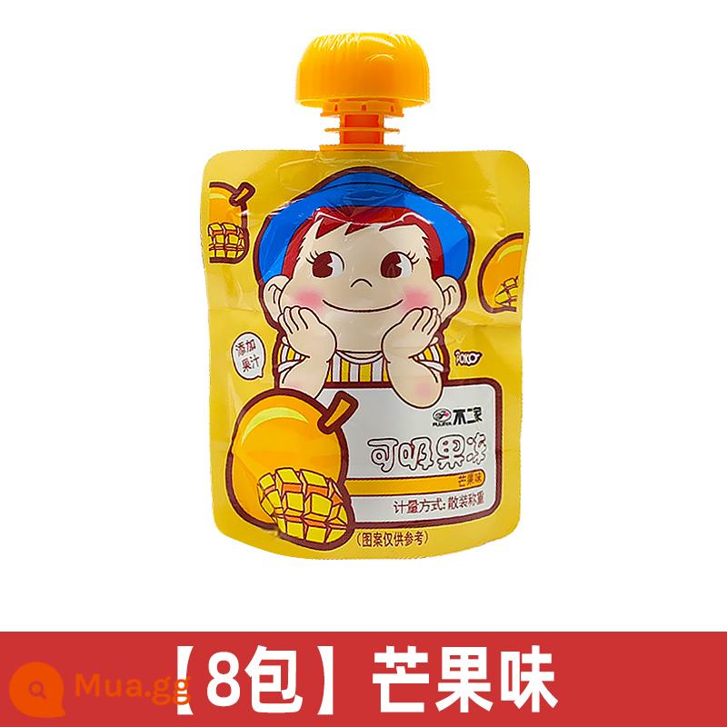 Buerjia Sucking Jelly Ngày của trẻ em Đồ ăn nhẹ Đồ uống Pudding có thể hút Trẻ em mẫu giáo Chia sẻ quà tặng Bán buôn - [8 gói] Vị xoài