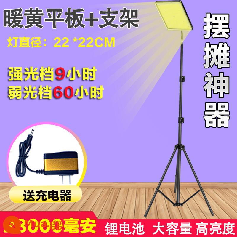 Gian hàng chợ đêm đèn gian hàng sạc điện chiếu sáng ngoài trời led siêu sáng di động ánh sáng mạnh đèn cắm trại ngoài trời pin siêu bền - Máy tính bảng đèn ấm 2000W [28000 mAh] đi kèm giá đỡ