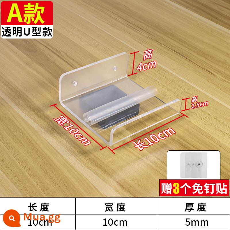 Giá đựng đồ treo tường acrylic không đục lỗ có vách ngăn trong suốt cho nhà bếp, phòng tắm, phòng vệ sinh, giá đựng đồ treo tường - Loại A 10*10CM đi kèm 3 miếng dán không cần đóng đinh