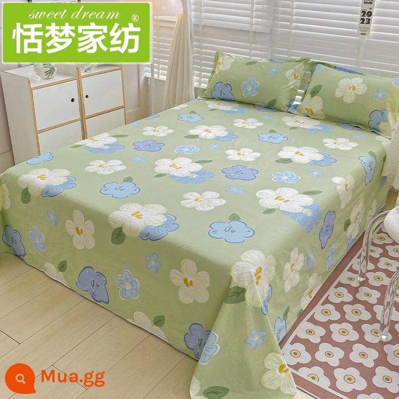 100% cotton ga trải giường đơn mảnh cotton nguyên chất ký túc xá sinh viên nam giường đôi dày 1,5 m chăn - Masahide