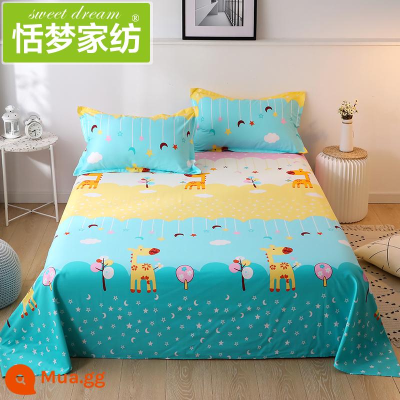 100% cotton ga trải giường đơn mảnh cotton nguyên chất ký túc xá sinh viên nam giường đôi dày 1,5 m chăn - Công viên động vật