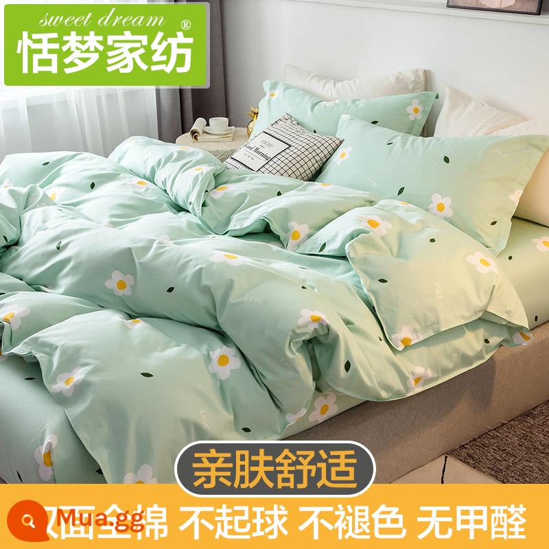 Vỏ chăn đơn cotton 150x200 ký túc xá sinh viên 1.5 mét đơn 200x230 đôi vỏ chăn 100 cotton mùa đông - Chút xanh thơm