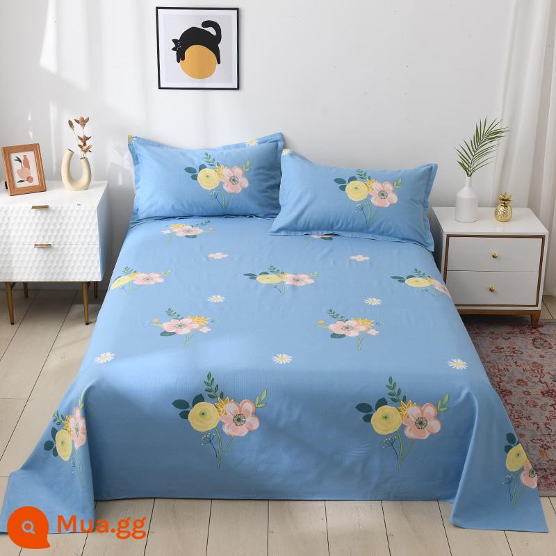 Cotton Cũ Vải Thô Đơn Dày 1.5 M Đôi Ký Túc Xá Sinh Viên Giường Đơn Mùa Hè Chăn Bộ 3 - màu neon