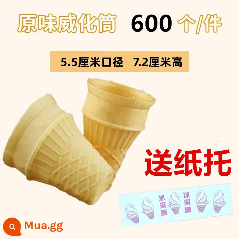 500 Kem Ống trứng phẳng -Bottomed, Ice Ice, Ice Tincture Meter Powder, Ice Cream Egg Curd - 600 ống wafer đáy phẳng - khay giấy