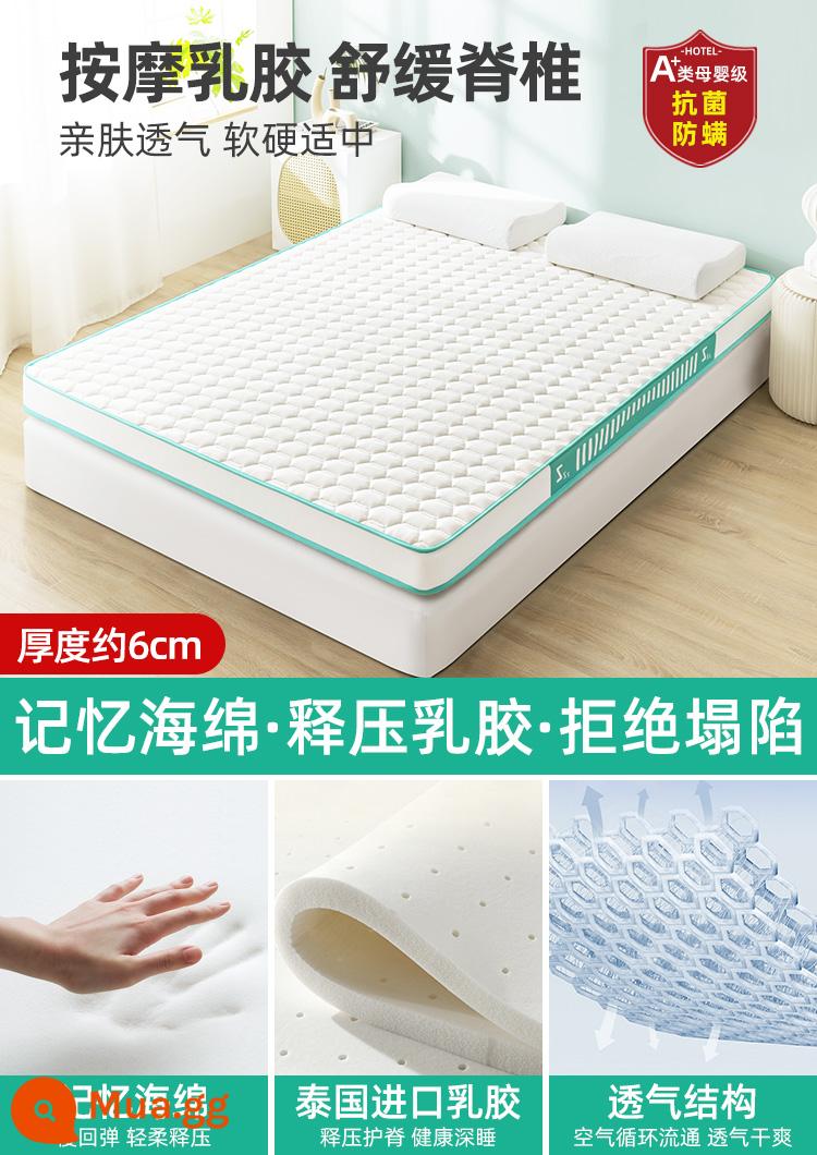 Nệm cao su đệm nhà dày chiếu tatami ký túc xá sinh viên đệm xốp đơn nệm cho thuê đặc biệt - Ngủ yên - Vitality Green [mủ cao su dày 6cm]