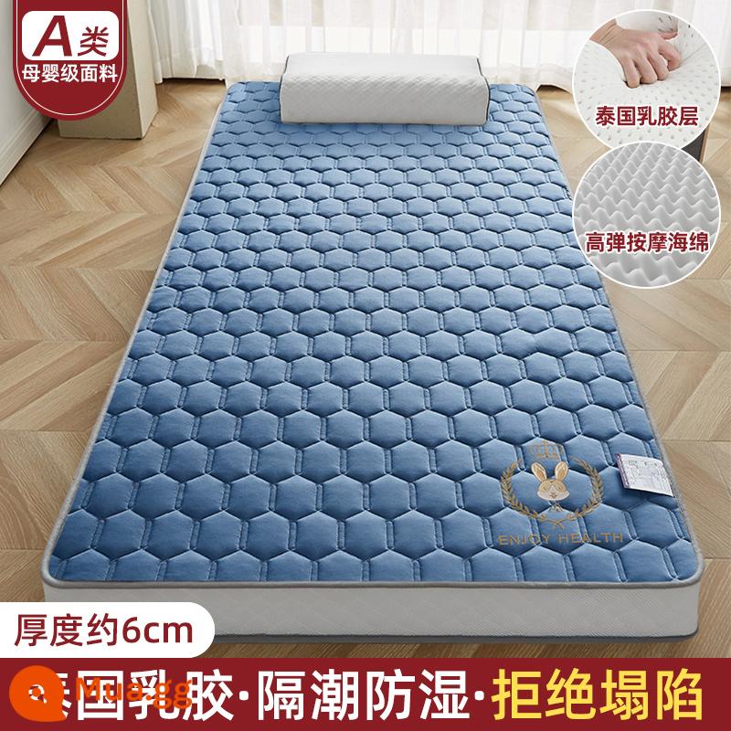 Nệm cao su đệm nhà sàn ngủ ký túc xá đơn tatami chiếu cho thuê đặc biệt gấp chăn - Màu xanh thỏ tốt lành - dày khoảng 6cm [mủ cao su dày đàn hồi]