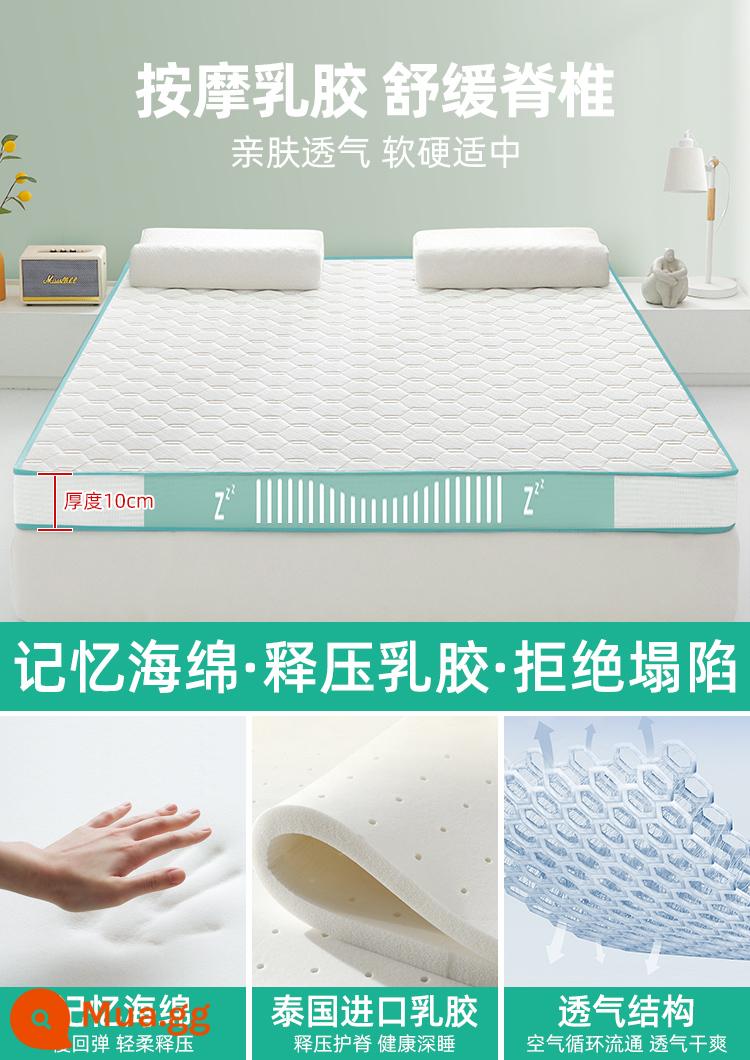 Nệm cao su đệm nhà nệm pad dày tất nam thảm ký túc xá sinh viên đơn thảm xốp giường chiếu - Ngủ yên - Vitality Green [bản dày 10cm]