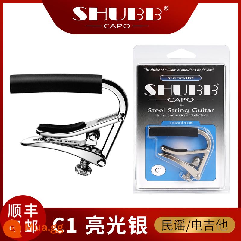 Xiabo capo clip C1 dân gian guitar chuyên nghiệp cao cấp phiên âm clip L1 cổ điển S1 SHUBB capo clip giới hạn - [Hot-bán hot!] C1 bạc sáng [dân ca]