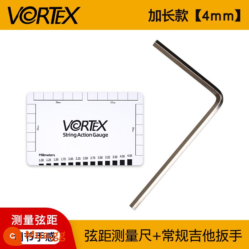 VORTEX Dây Đàn Guitar Đo Khoảng Cách Thước Bass Cổ Điển Đàn Guitar Điện Điều Chỉnh Cổ Cờ Lê Dây Chiều Cao Thước Kẹp Dụng Cụ Thước - Thước dây nhựa + cờ lê đàn guitar thông thường [4mm]