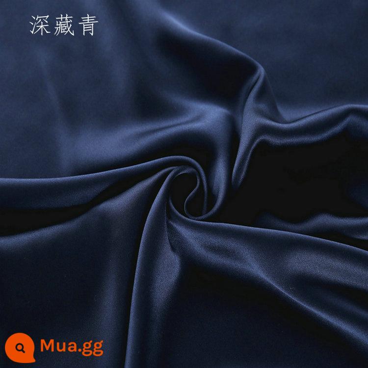 S -type Double -layer Silk Sleep - Màu xanh hải quân (hai lớp cùng màu)