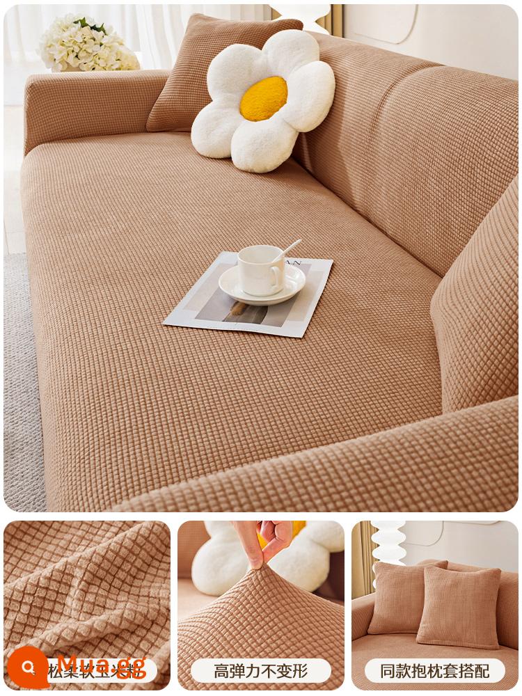 Vỏ bọc ghế sofa đàn hồi chống trầy xước bao gồm tất cả các loại vỏ bọc phổ quát bốn mùa mới 2023 vải bọc ghế sofa lười - Cánh đồng lúa mì - màu cà phê