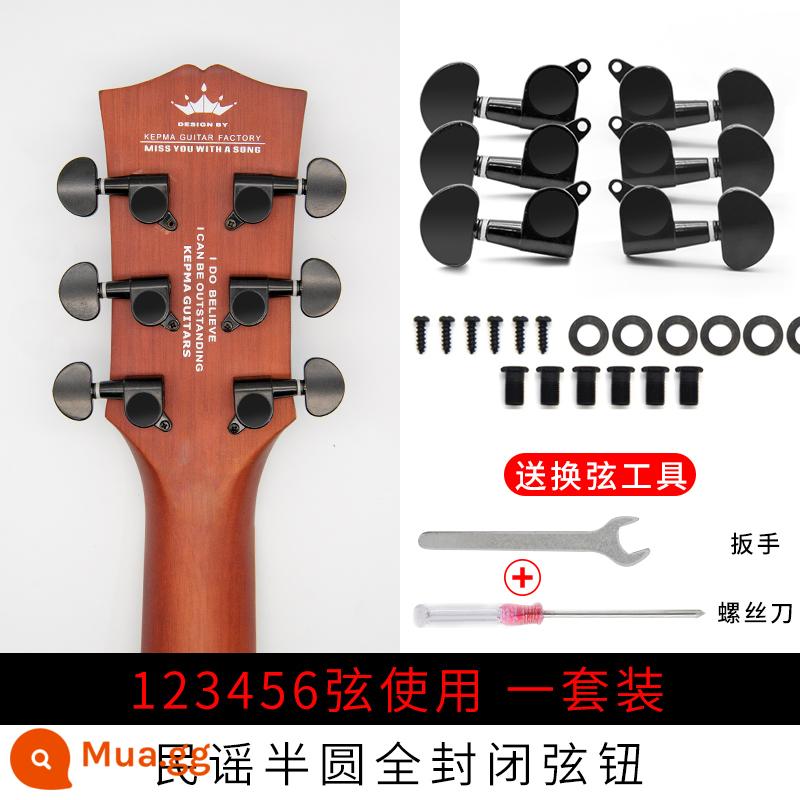 Dân gian dây đàn guitar nút đàn piano xoắn cắt dây cuộn dây thay dây bắt sóng các bộ phận stringer núm thay dây công cụ phụ kiện - [Đầu kim loại] Hình bán nguyệt Đen (1 Bộ) 45 Độ