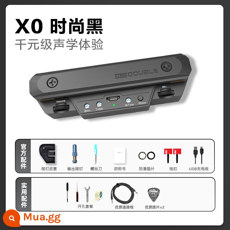 ĐÔI Đàn Guitar Bán X0 Chơi Tàu Debo Miễn Phí Khoan Gỗ Dân Gian Điện Hộp Nhạc Cụ Ghi Âm Bluetooth Không Dây X2 - X0 Fashion Black [Dual Pickup] Cấu hình tiêu chuẩn + Gói khoan + Cáp + Pickup