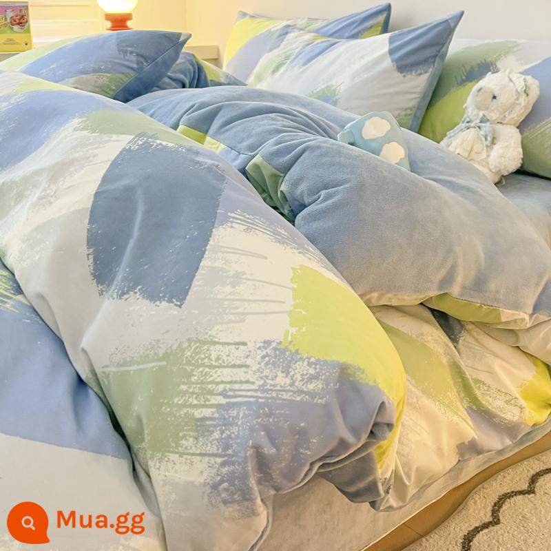 Phong Cách Công Chúa Mùa Đông Một Bông B Sữa Nhung Vỏ Chăn Đơn 150X200X230Cm Cotton Nguyên Chất plus Nhung 1.5M Vỏ Chăn - Quan niệm nghệ thuật tranh sơn dầu [A cotton B nhung sữa]