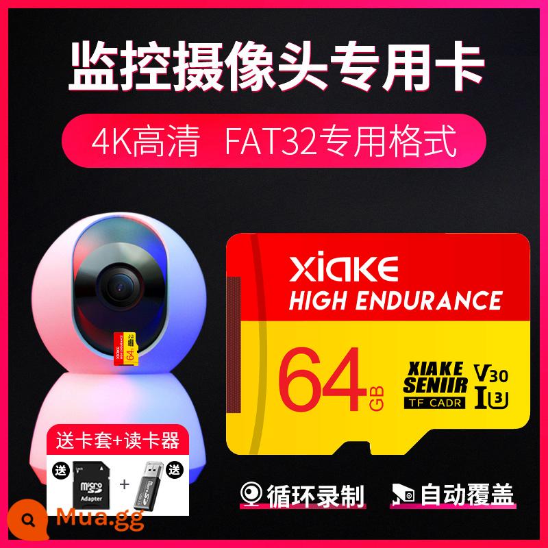 Xia Ke thẻ nhớ tốc độ cao kê camera giám sát thẻ nhớ 128gtf thẻ lái xe ghi thẻ nhớ sd - 64G [Phiên bản tốc độ cực cao + ngăn đựng thẻ SD + đầu đọc thẻ] dành riêng cho ống kính chụp ảnh giám sát