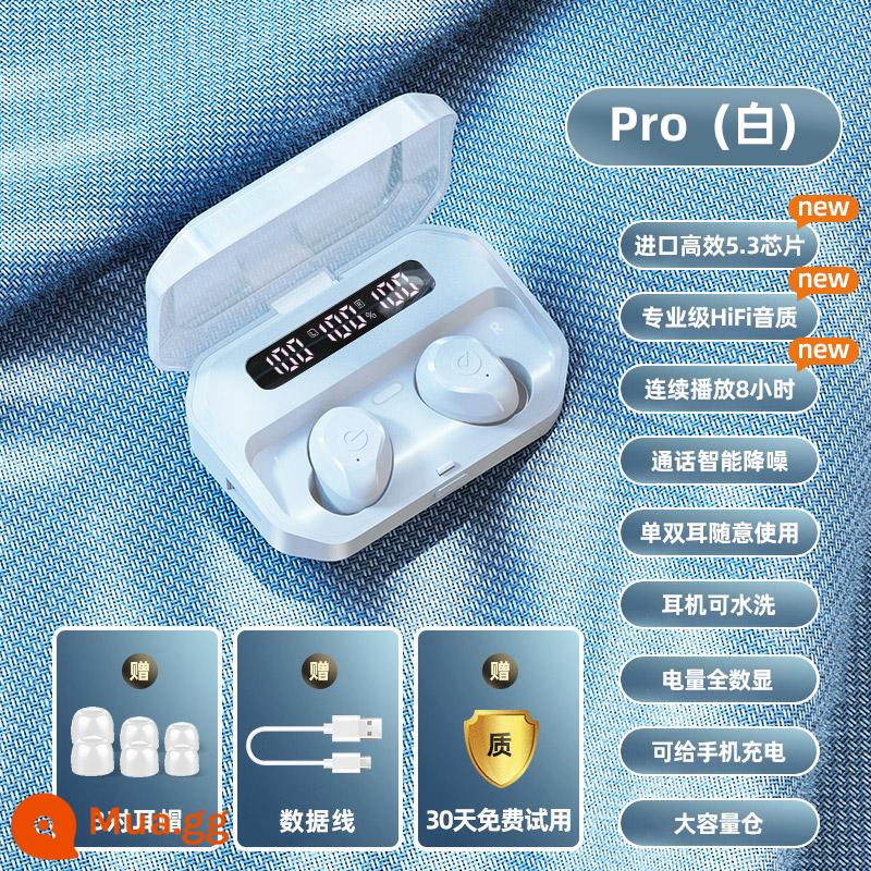 Tai nghe bluetooth không dây 2022 mẫu mới chất lượng âm thanh siêu tốt pin dài hàng chính hãng phù hợp Huawei Apple - Màu trắng ngà [Phiên bản độc quyền Pro★Chất lượng âm thanh chuyên nghiệp★Chip Bluetooth 5.3★Tuổi thọ pin siêu dài]